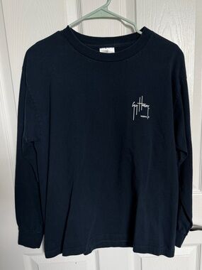 Guy Harvey Black Long Sleeve Tee with White Tag Graphic Girls XL